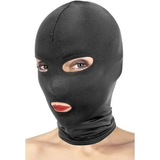 Капюшон для БДСМ с открытыми глазами и ртом Fetish Tentation - фото 3