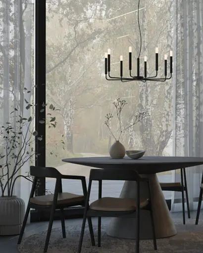 Підвісний світильник, люстра Nowodvorski 11460 Orto VIII E14 8x10W IP20 чорний - фото 2