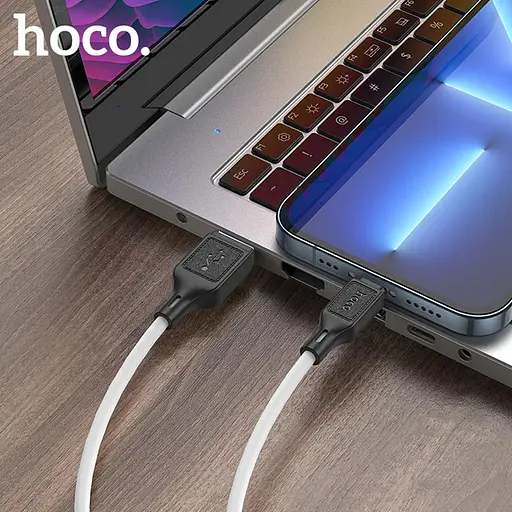 Дата кабель Hoco X90 Cool silicone USB to Lightning (1m) White - фото 4