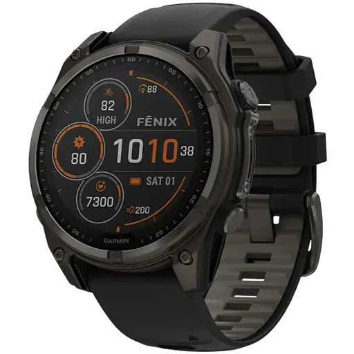 Смарт-часы Garmin Fenix 8 47 мм Solar Сапфир Графит/Титан Карбоновый DLC с силиконовым ремешком QuickFit 22 мм - фото 1