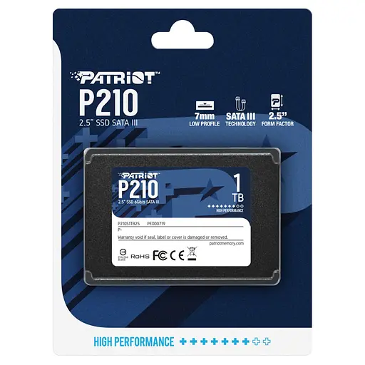 SSD накопичувач Patriot P210 1TB 2.5 7mm SATAIII 3D QLC - фото 2
