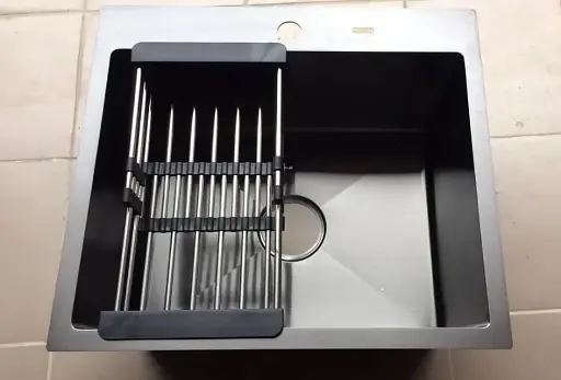 Мойка кухонная Kraft Handmade HS5448-B + корзина 540х480х230х3 мм Черный 30412 - фото 2