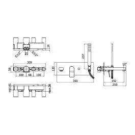 Смеситель для ванны Paffoni Tilt white matt TI001BO, Белый матовый - фото 2