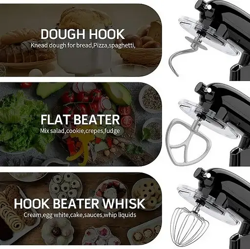 Кухонный комбайн планетарный Cookdeyi миксер тестомес 1800 Вт чаша 8 л SM 1522NM black - фото 3