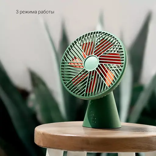 Вентилятор на аккумуляторе Xiaomi Sothing Forest Desktop Fan (DSHJ-S-1907) беспроводной зеленый - фото 5