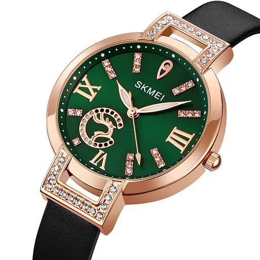 Наручний годинник жіночий 1977GNBK Green-Black Skmei acs0030445 - фото 2