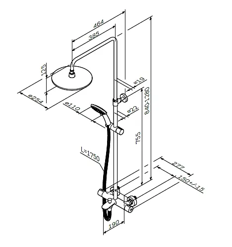 Душова система AM.PM Like ShowerSpot з термостатом F0780500 - фото 9