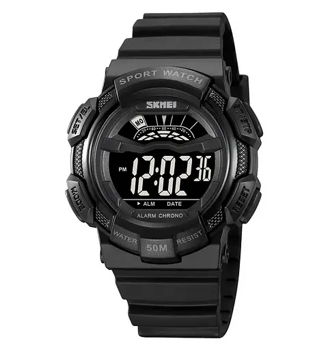 Мужские спортивные часы Skmei 2153 (Черные с черным циферблатом)