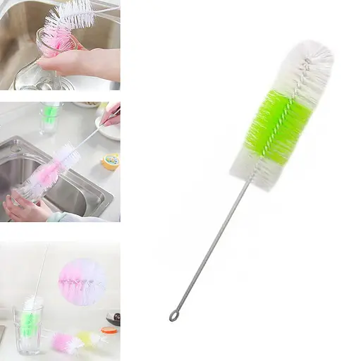 Ершик щетка для мытья бутылок и бутылей с гнущейся ручкой 28 см Салатовый 86156 - фото 1