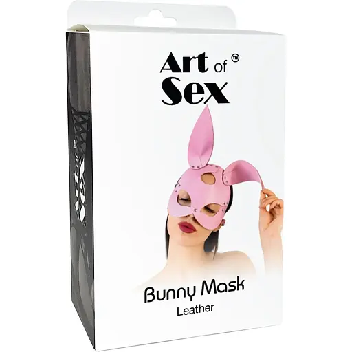 Шкіряна маска зайчика Art of Sex - Bunny mask, колір Червоний - фото 5