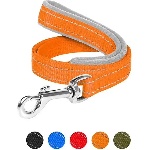 Повідець Dog Extreme з нейлону з прогумованою ручкою (ширина 20мм, довжина 122 см) помаранчевий - фото 3