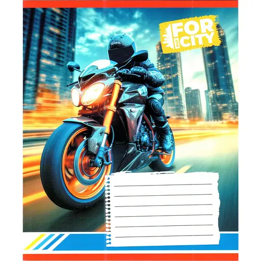 Зошит учнівський "Нічним містом" Leader 018-530032K-4 в клітинку, 18 аркушів (959053) - фото 1