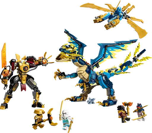 Уценка. Конструктор LEGO Ninjago Дракон стихий против робота Владычицы, 1038 деталей (71796) - фото 2