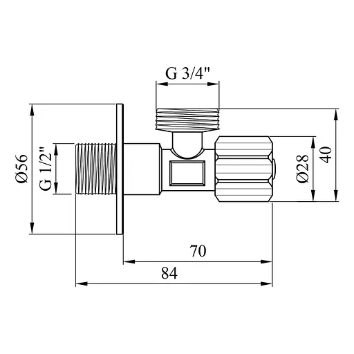 Кран приладовий Kroner KRP Eckventil C402 1/2"х3/4" ЗЗ (CV027384) - фото 3