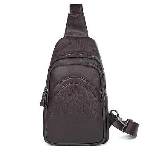 Кожаная сумка-слинг John McDee 30.5х18х5.5 см sum0025574 - фото 2