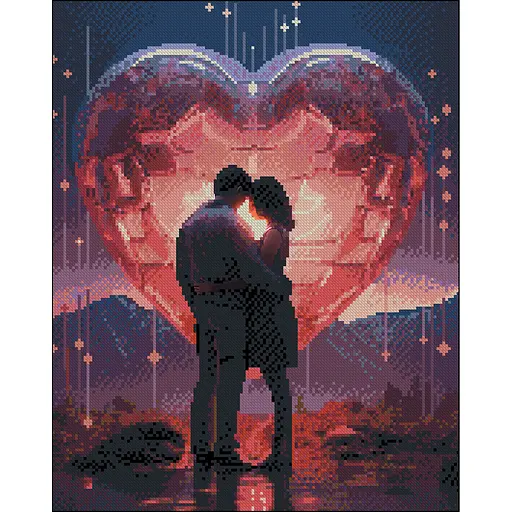 Алмазная мозаика Strateg ПРЕМИУМ Влюбленные без подрамника размером 40х50 см (ZAV4050-17) - фото 1
