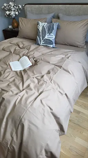 Комплект постельного белья темно-бежевый бязь - двуспальный - фото 1