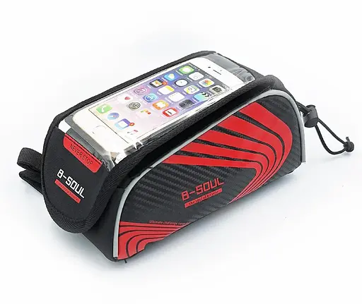 Велосумка на раму B-Soul для смартфона 6" чорно-червоний (G00004512)