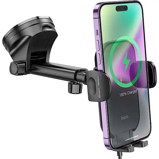 Автотримач із бездротовою зарядкою Hoco HW5 Journey Black (601450) [151337] - фото 6