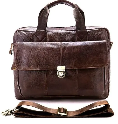 Сумка кожаная мужская Vintage 24х35х7 см 000154054 - фото 2