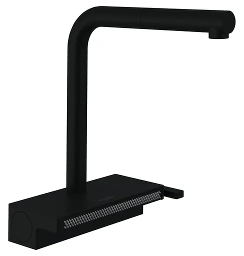 Смеситель для кухни Hansgrohe Aquno Select М81 250 2jet с выдвижным изливом Sbox 73830670 Black Matt Черный матовый - фото 1
