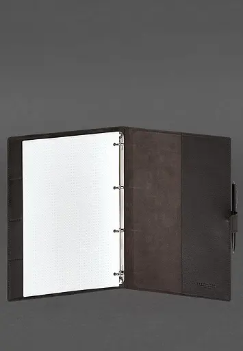 Кожаный блокнот А4 (софт-бук) 9.2 коричневый - фото 5