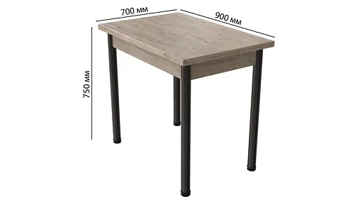 Обідній стіл-формер розкладний Берта Ferrum-decor 750x1400x900 Чорний метал ДСП Дуб Сан-Марино 16 мм (FRD-105179) - фото 9