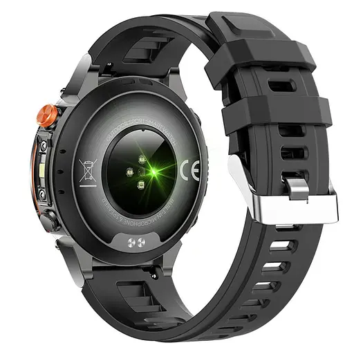 Тактичний розумний смарт-годинник для військових Smart Watch Y101 з ліхтариком компасом GPS-трекером і спортивними режимами Чорний - фото 3