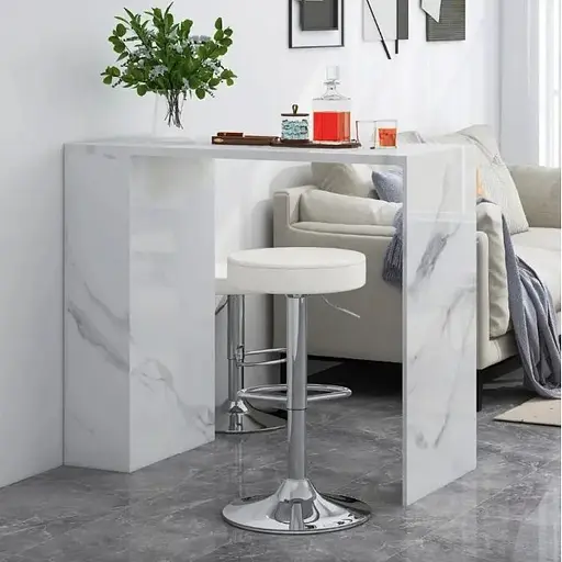 Комплект барних стільців Costway Loreto з круглим сидінням білий - фото 6