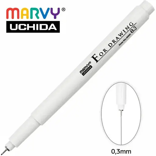 Мульти-лайнер Marvy 0.3 мм черный 4600-S   - фото 2