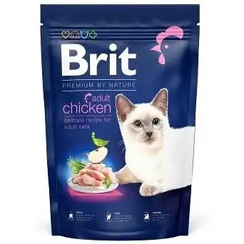 Сухой корм Brit Premium Cat Nature Adult Chicken для кошек с курицей 1500 г - фото 1