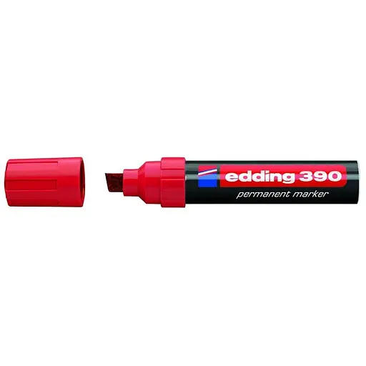 Маркер Edding Permanent e-390, 4 – 12 мм, клиноподібний, червоний (e-390/02)