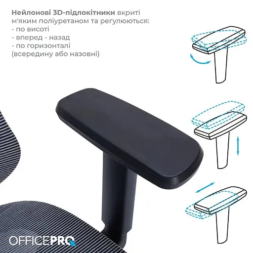 Крісло офісне Officepro AtlasOC630-B-DG-DG Black/Dark Gray (OC630-B-DG-DG) - фото 11