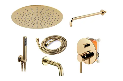 Душевая система Rea Lungo L.gold + BOX золото REA-P4125, Золотой - фото 3