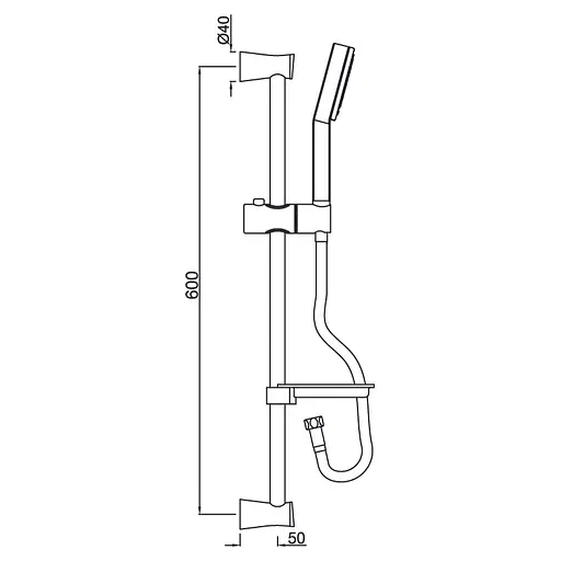 Душевой гарнитур Jaquar SHA-CHR-1110E, Хром - фото 2