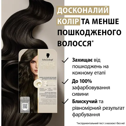 Фарба для волосся Creme Supreme №5-1 холодний світло-каштановий - фото 8