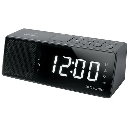 Радио-часы с USB Muse черный (M-172 BT)