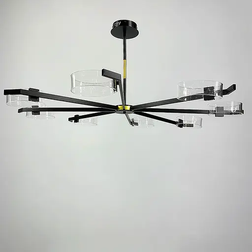 Люстра дизайнерская с акриловыми кругами на 3 режима освещения Line.F J 1828/8 - фото 3