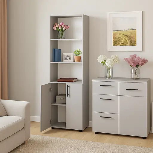 Шкаф для документов ОП-613 Orange-Line 700х347х1825 Серая мышка - фото 3