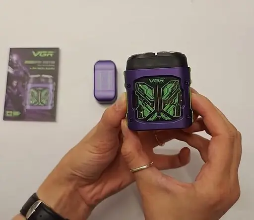 Электробритва аккумуляторная VGR V-344 Роторная 8000 RPM Влагозащита IPX6 Фиолетовая - фото 3