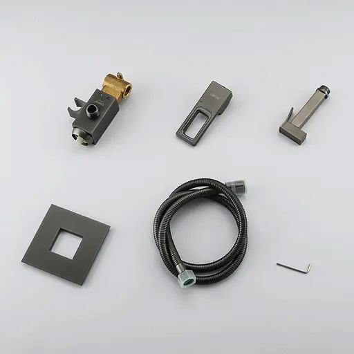 Набір гігієнічного душу прихованого монтажу Gappo G7217-9, Графітовий хром - фото 5