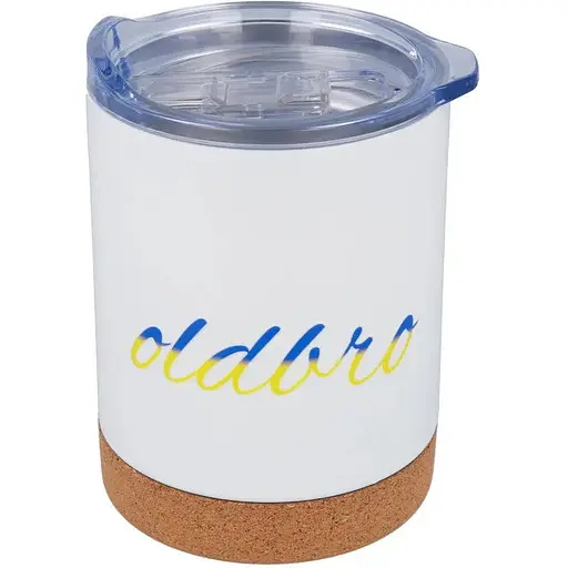 Кавовий кухоль OldBro Ukraine з корковим дном 360 мл White із нержавіючої сталі з подвійними стінками - фото 1