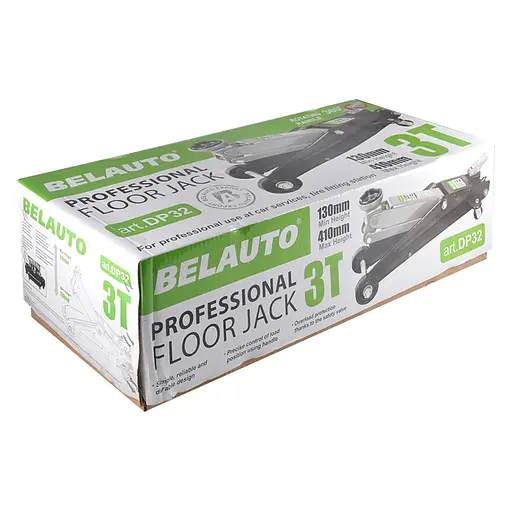 Домкрат гидравлический (подкатный) Belauto 3 т картонная упаковка (DP32) - фото 3