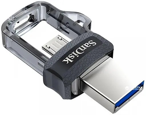 Флешка двойная SanDisk Ultra Dual Drive USB 3.0 + OTG M3.0 128Gb (150Mb/s) - фото 2