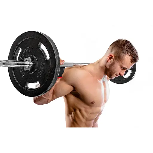 Набор Hop-Sport Strong 119кг с прямым, W-образным и гантельными грифами - фото 7