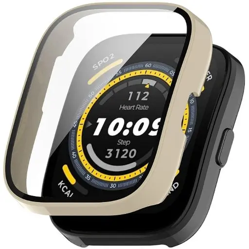 Чехол-накладка DK для Xiaomi Amazfit Bip 5 Пластик Gloss Стекло Full Cover Ivory