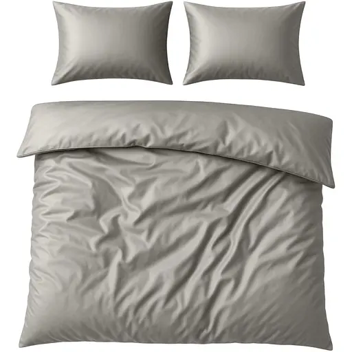 Комплект постільної білизни Ideia Сатин полуторний без простирадла 145х215 см (8-36086_сірий/беж)