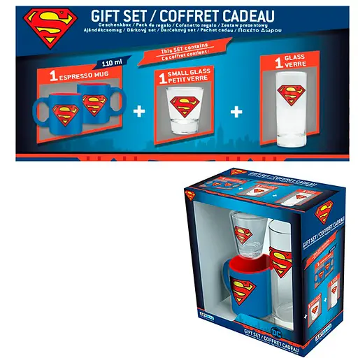 Подарунковий набір DC Comics Superman склянка, чарка, міні чашка - фото 5