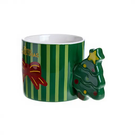 Чашка фарфоровая новогодняя Marry Christmas 350 мл Зеленый Yiwu FM-CS-51GR - фото 3