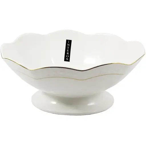 Конфетница Interos Снежная Королева фарфоровая на ножке 1300 мл 23.2 см 1423-A